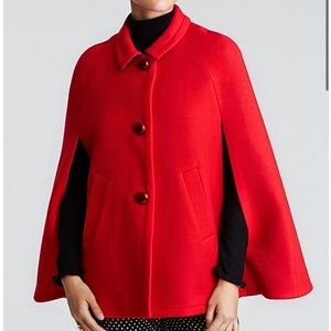 Kate Spade red wool cape XS